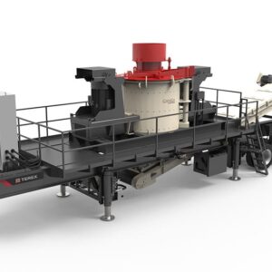 Highly mobile all-electric vertical shaft impact crushing plant